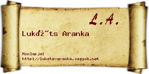 Lukáts Aranka névjegykártya