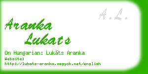 aranka lukats business card