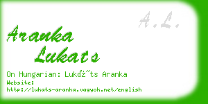 aranka lukats business card
